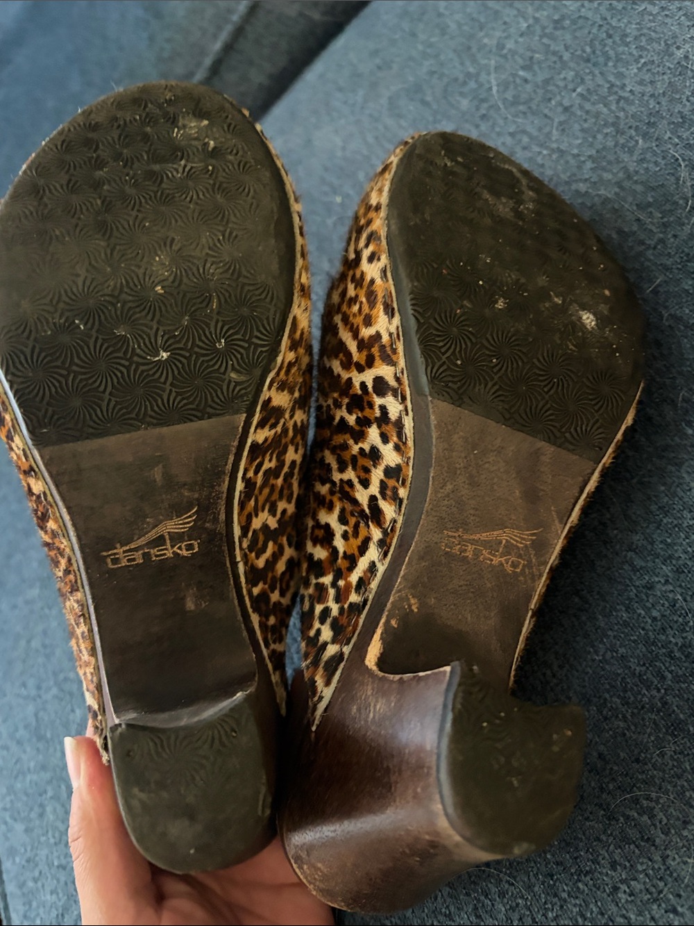 Dansko Leopard Print Slip-On Clogs in Brown and Black - Picture 3 of 5